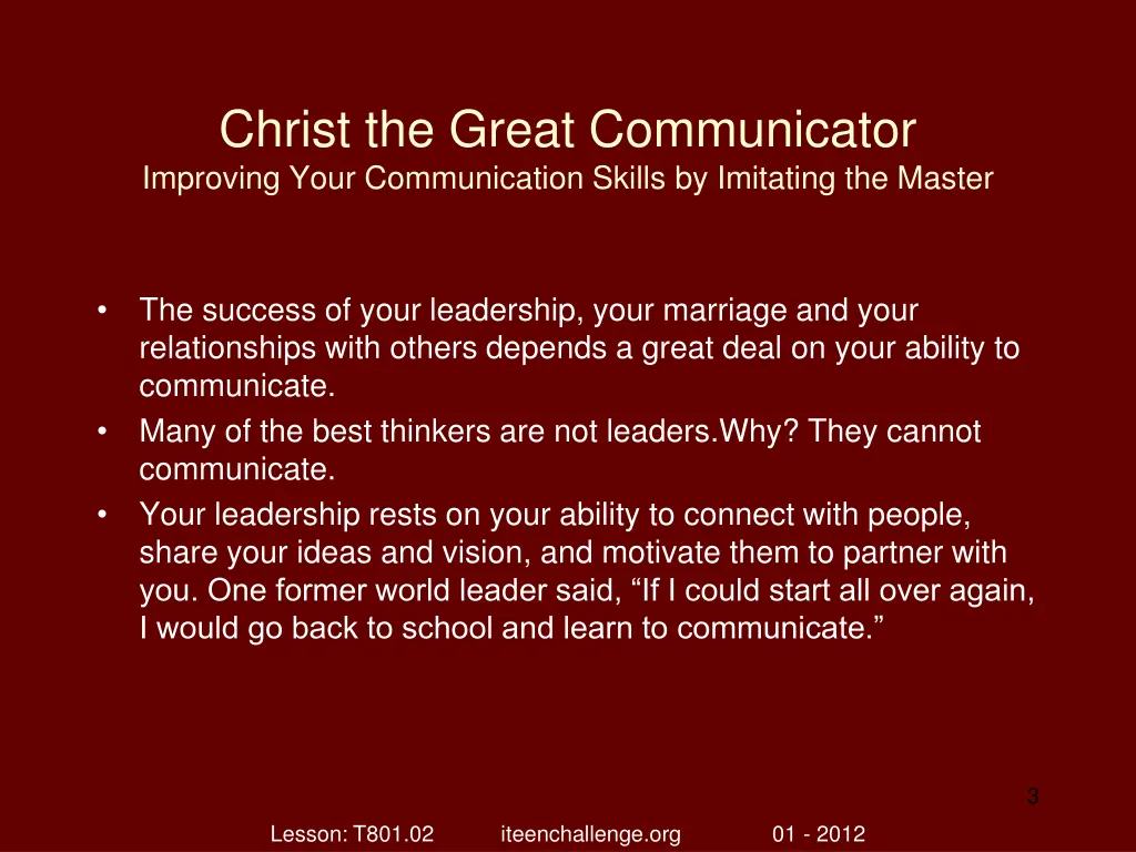 christ the great communicator improving your 2