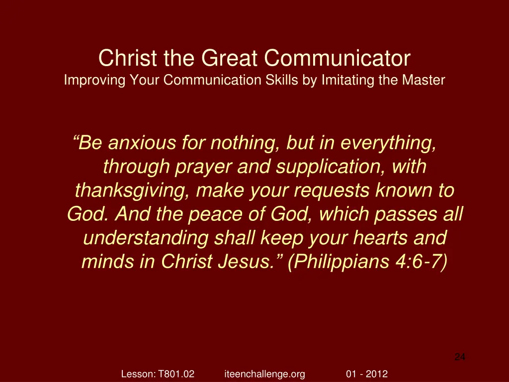 christ the great communicator improving your 23