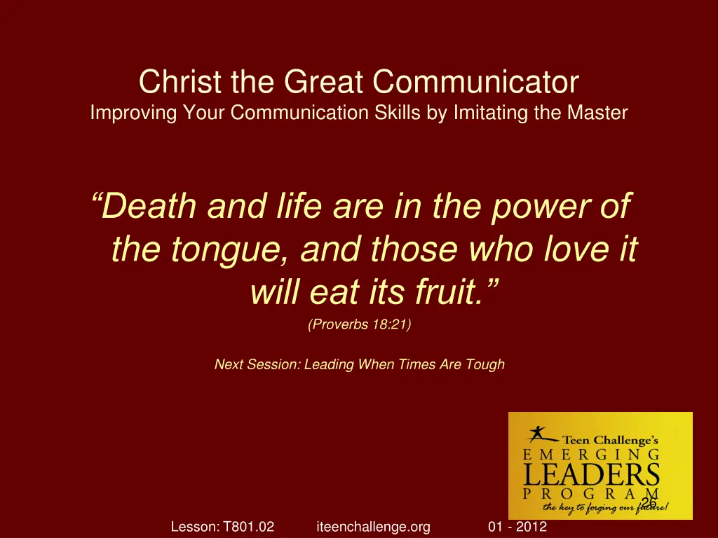 christ the great communicator improving your 25