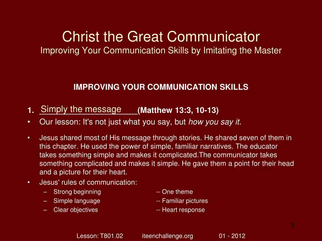 christ the great communicator improving your 4