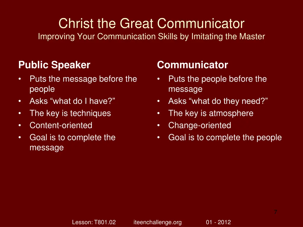 christ the great communicator improving your 6