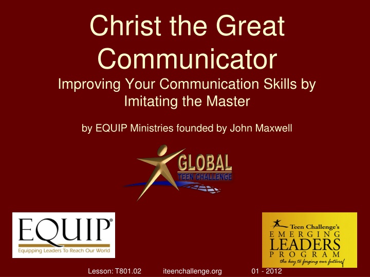 christ the great communicator improving your