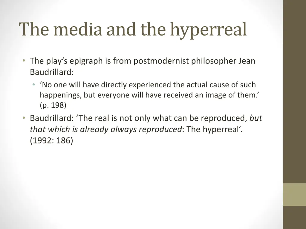 the media and the hyperreal 1