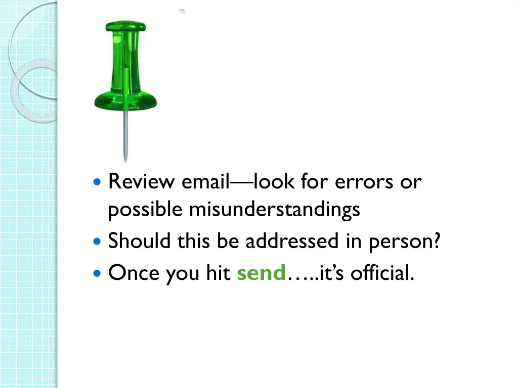 review email look for errors or possible