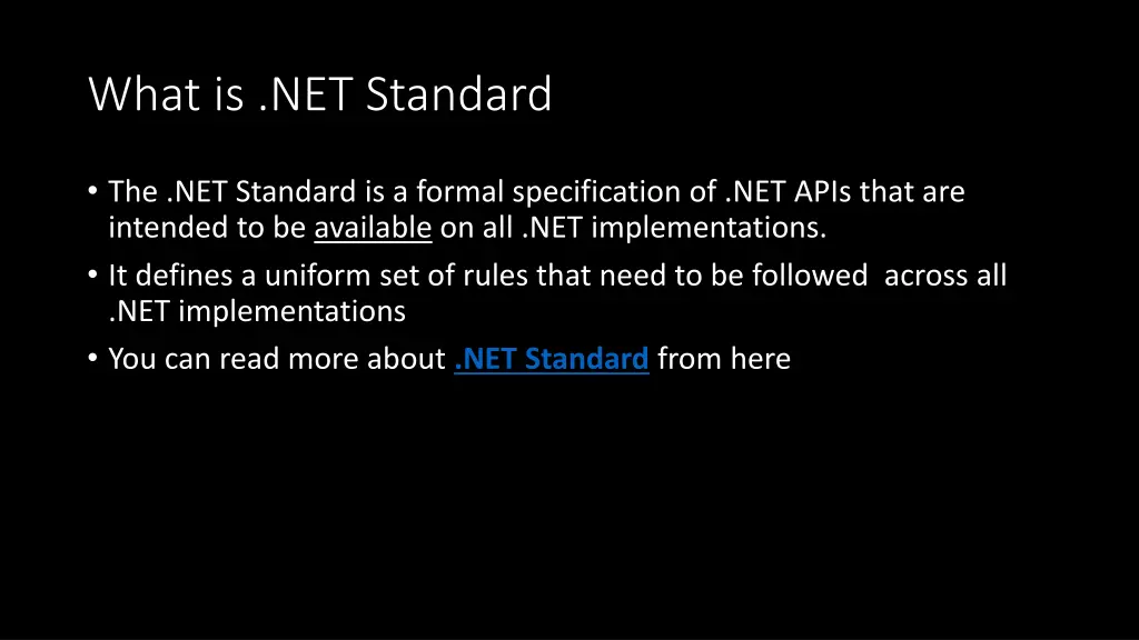 what is net standard