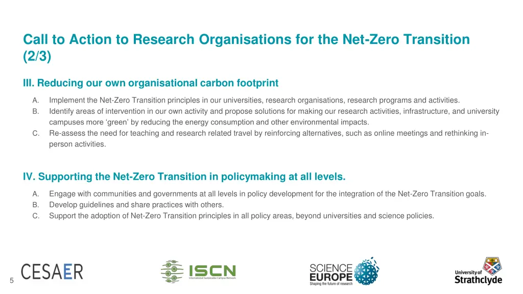 call to action to research organisations 1