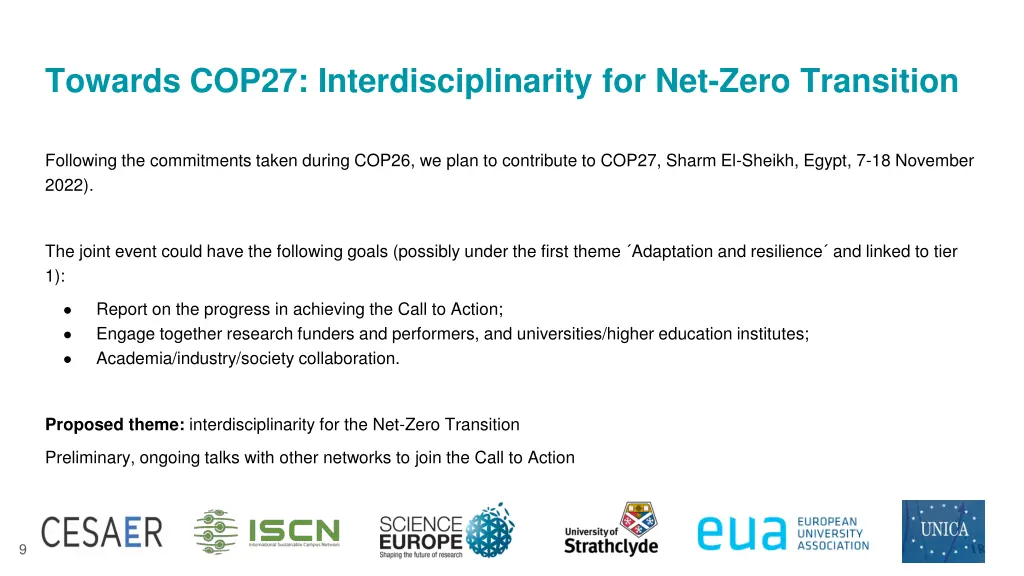 towards cop27 interdisciplinarity for net zero