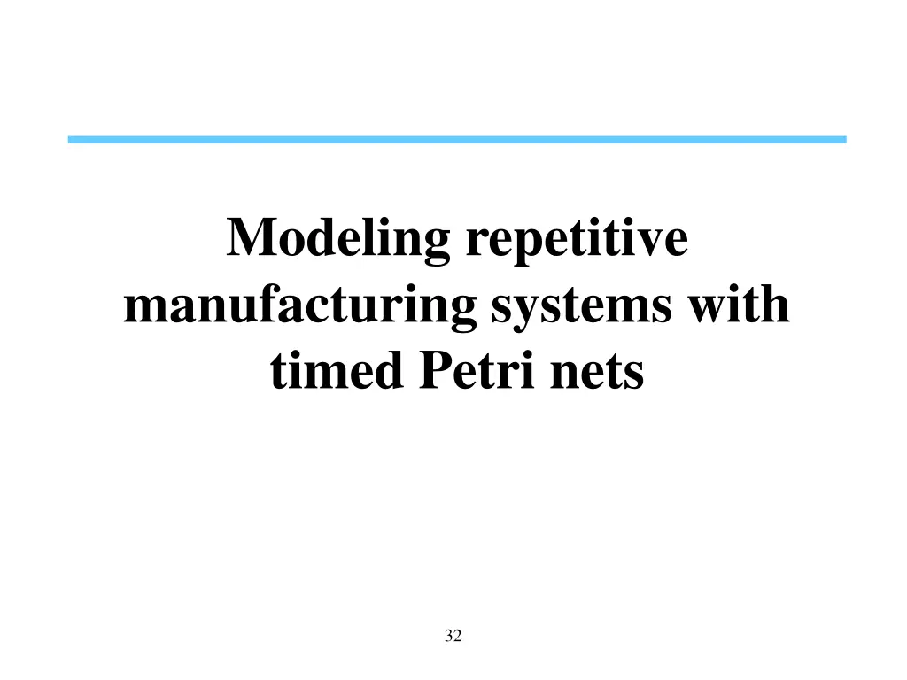 modeling repetitive manufacturing systems with