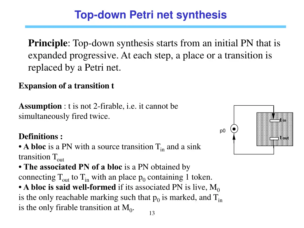 top down petri net synthesis