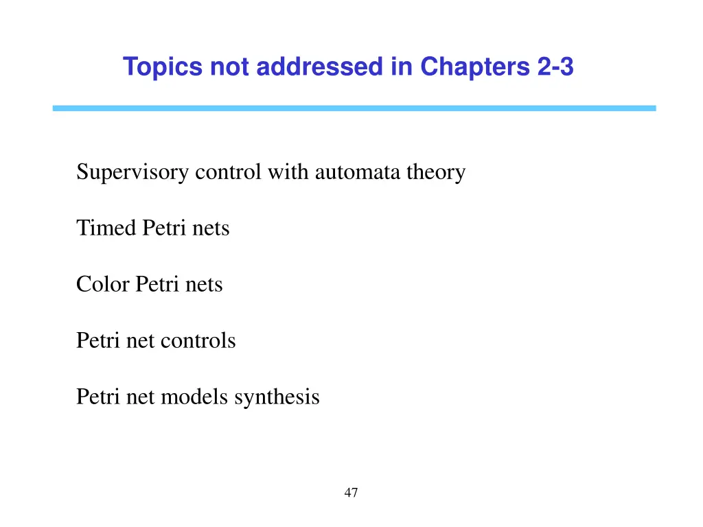 topics not addressed in chapters 2 3 1