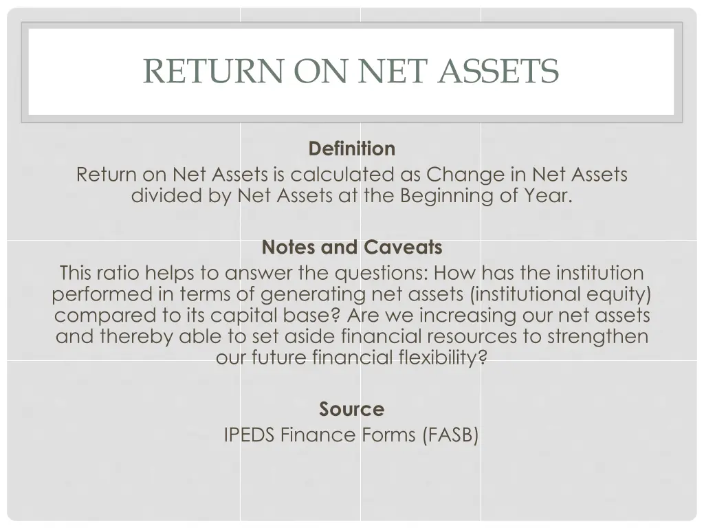 return on net assets