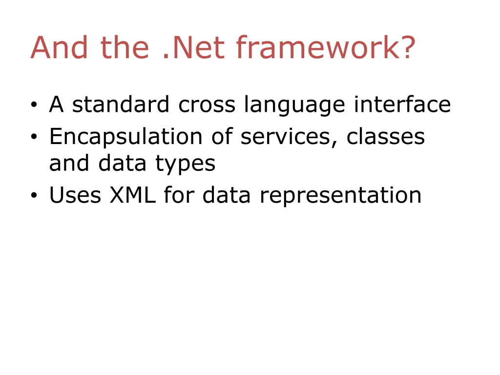 and the net framework