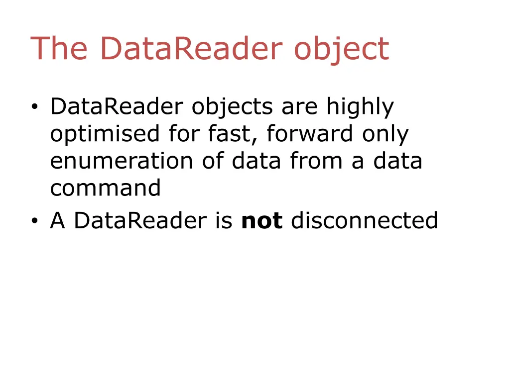 the datareader object