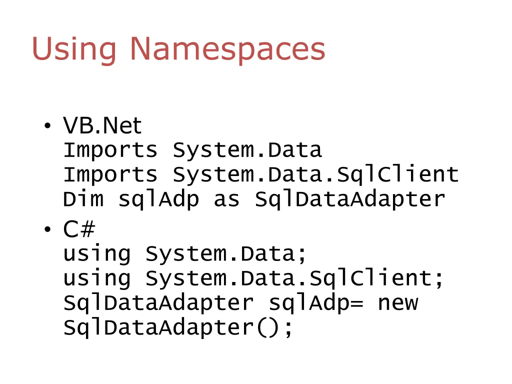 using namespaces