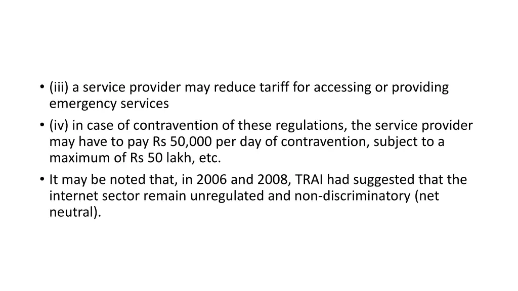 iii a service provider may reduce tariff