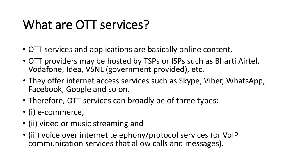 what are ott services what are ott services