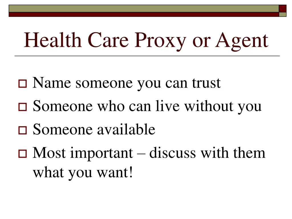 health care proxy or agent