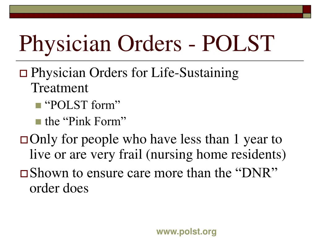 physician orders polst