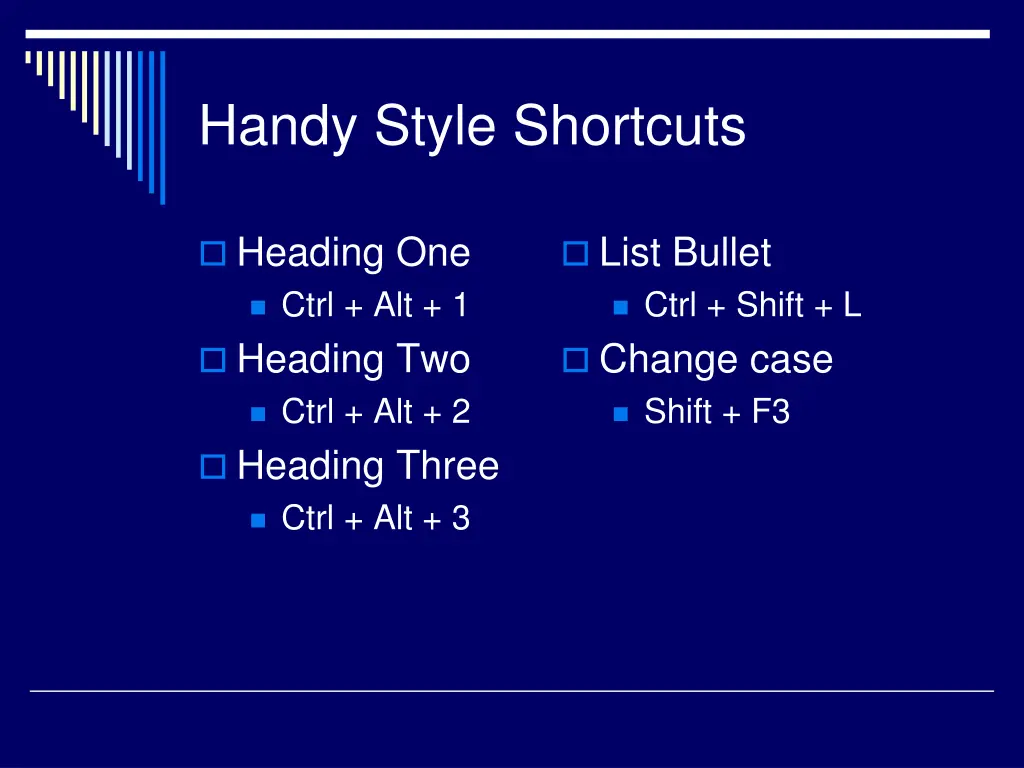 handy style shortcuts