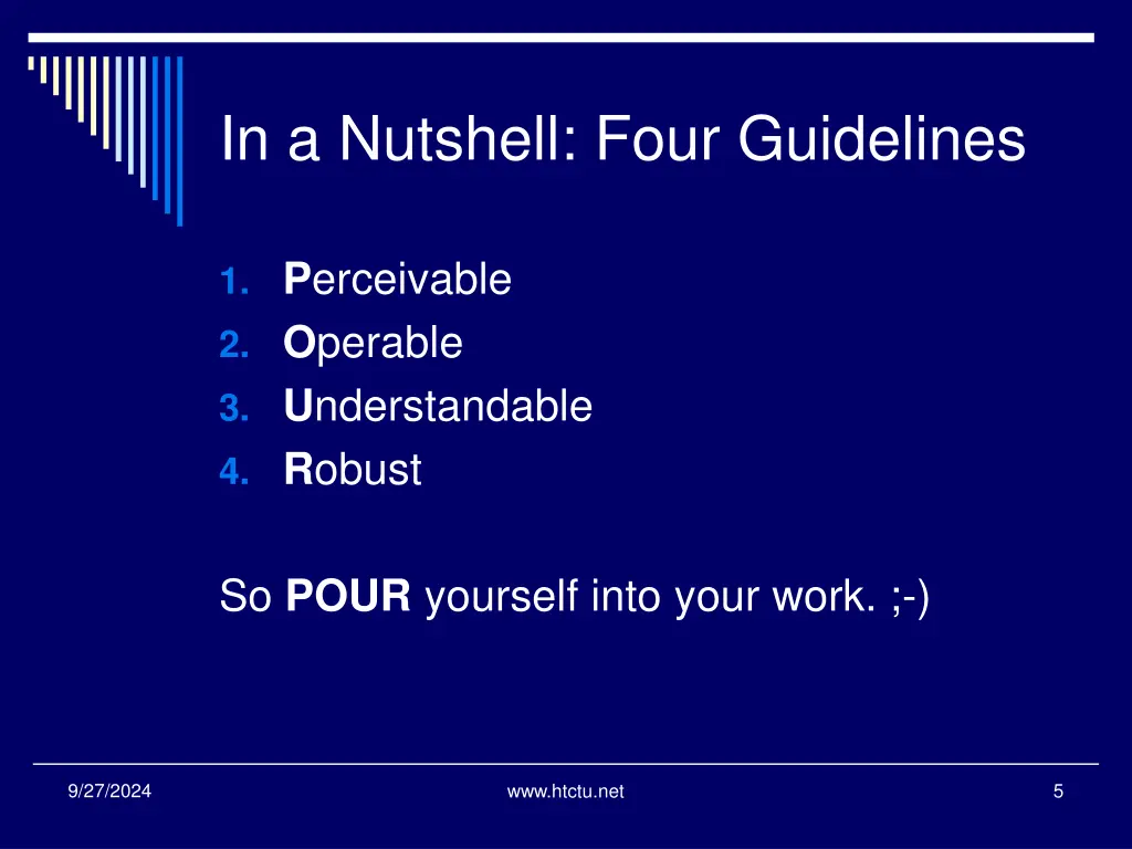 in a nutshell four guidelines