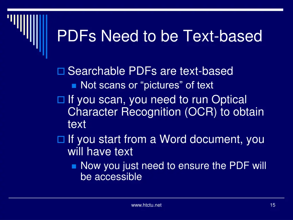 pdfs need to be text based