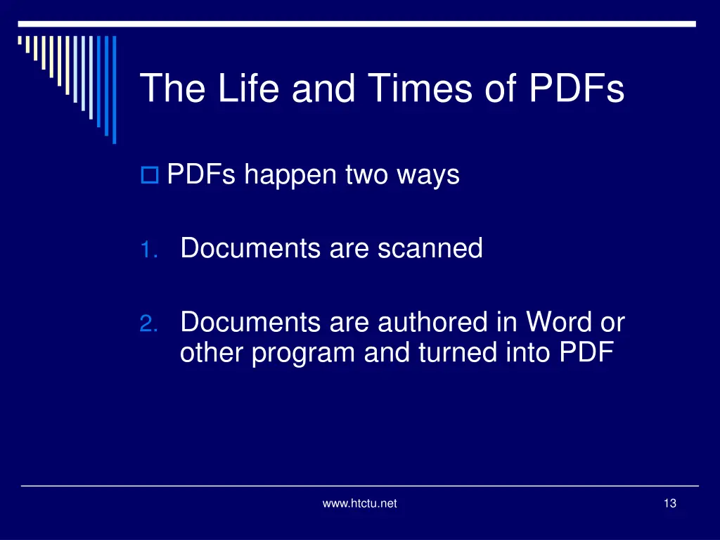 the life and times of pdfs