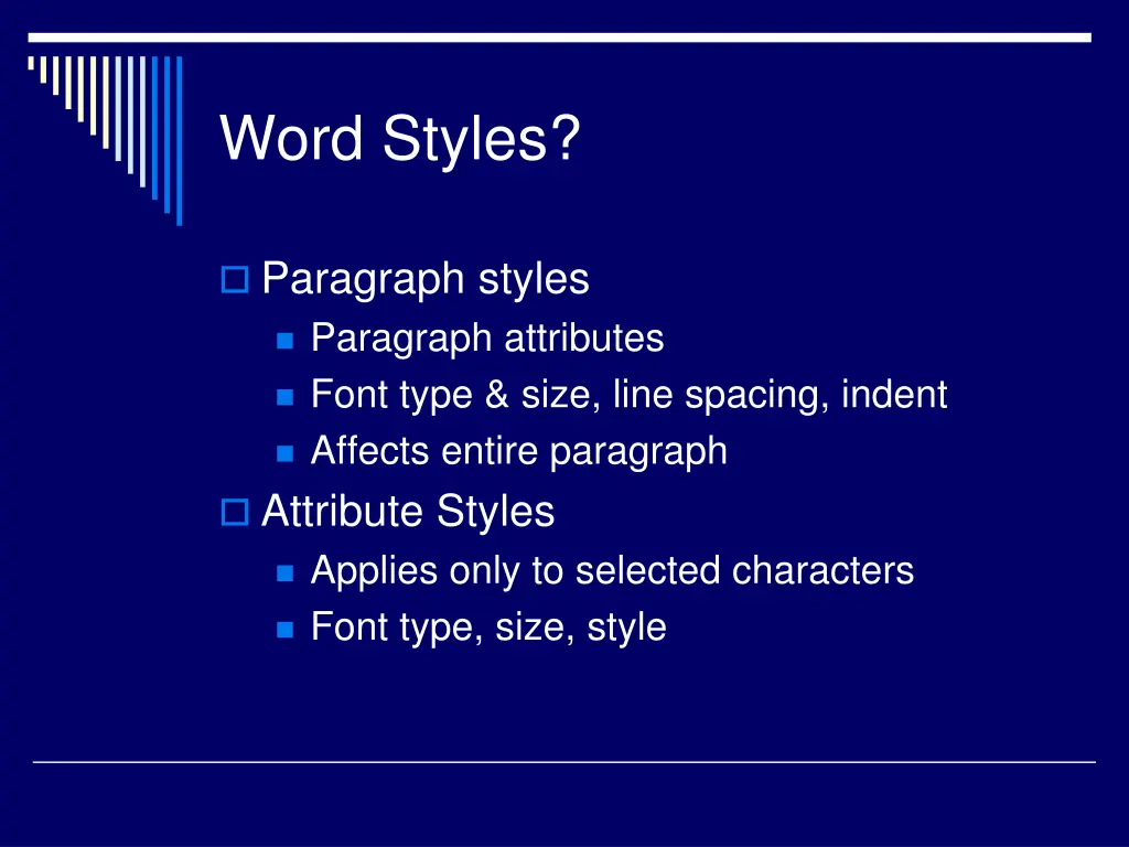 word styles