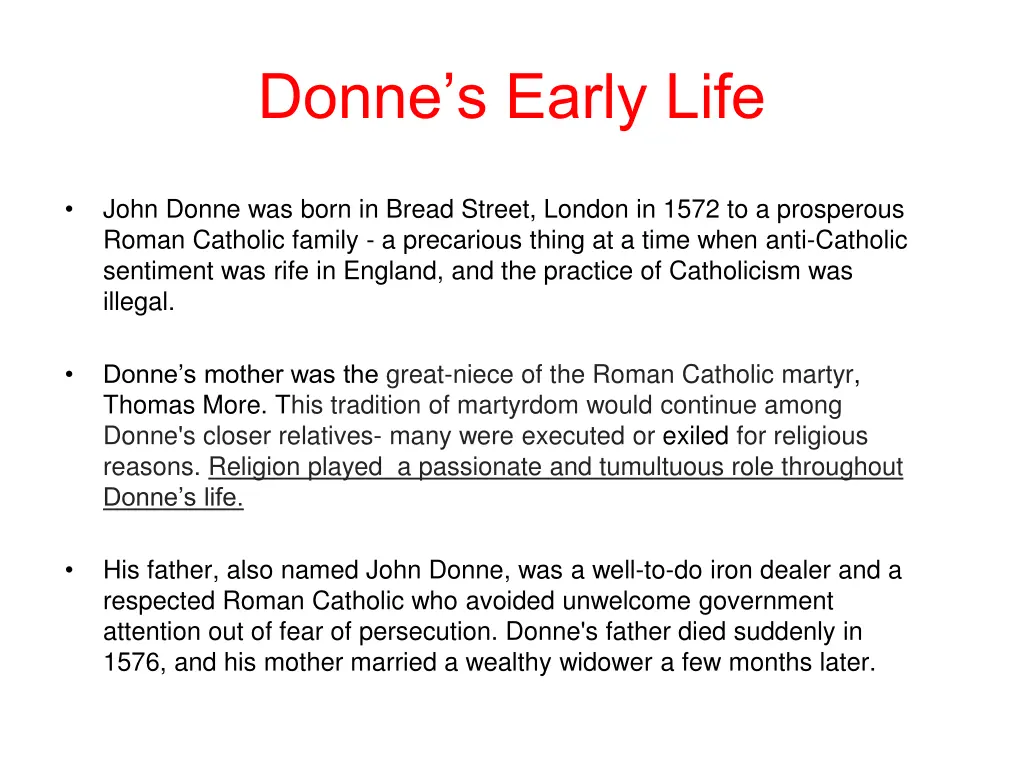 donne s early life