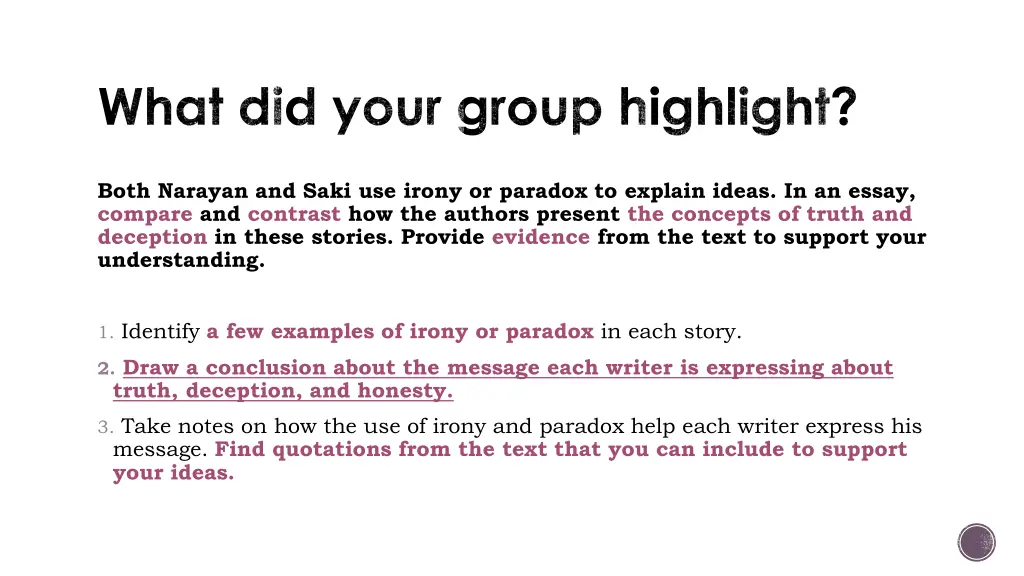 what did your group highlight