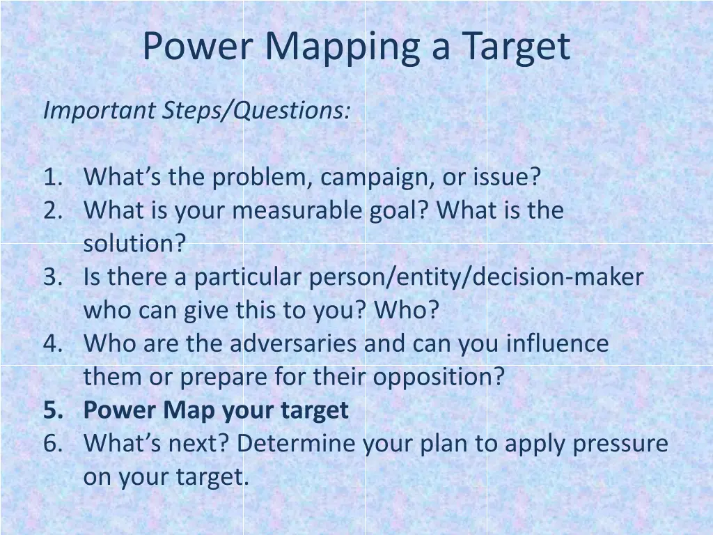 power mapping a target