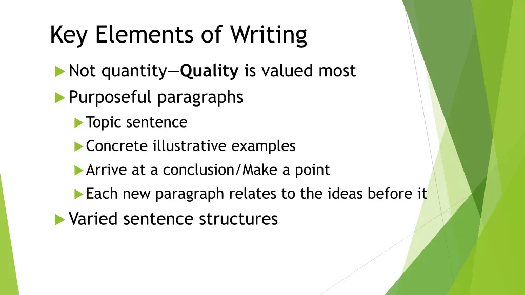 key elements of writing