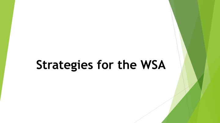 strategies for the wsa