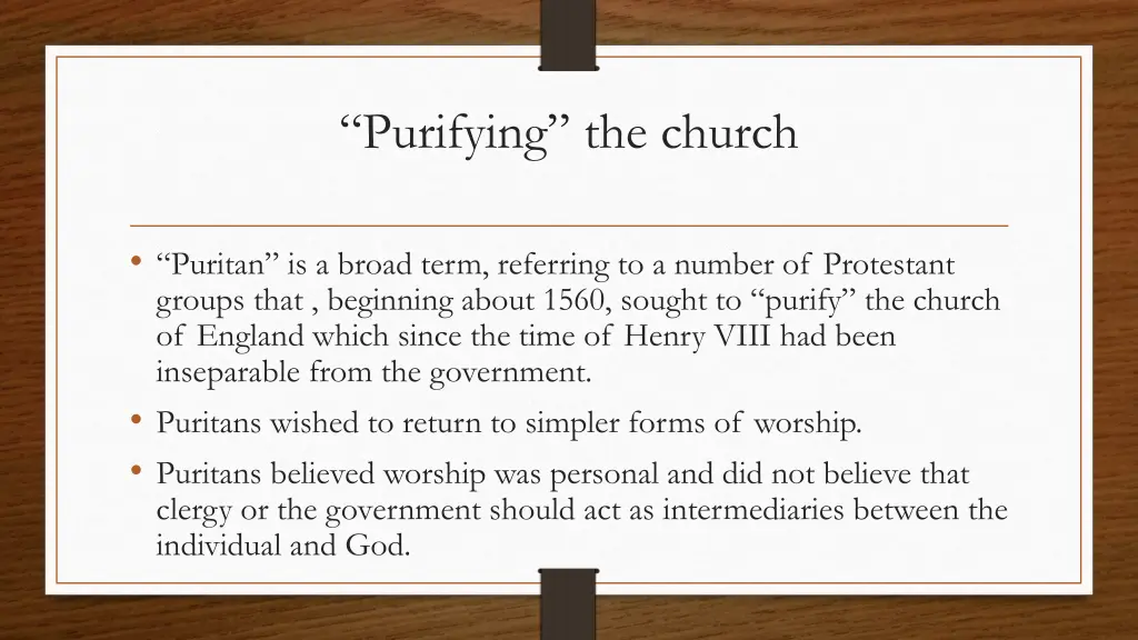 purifying the church