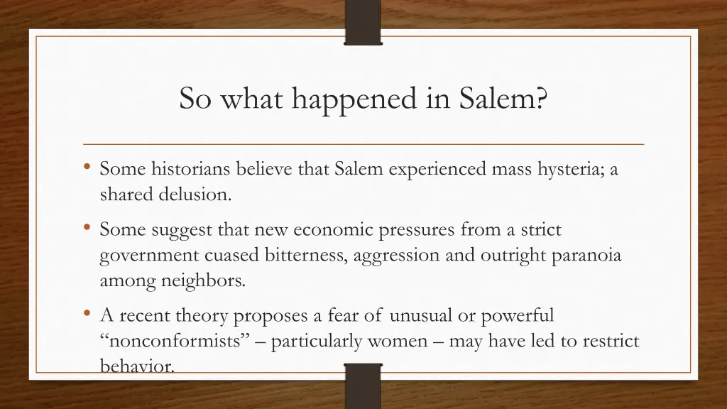 so what happened in salem