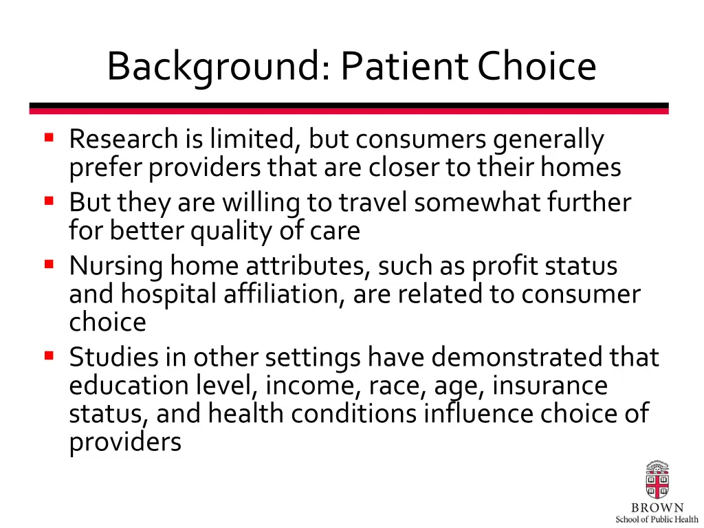 background patient choice