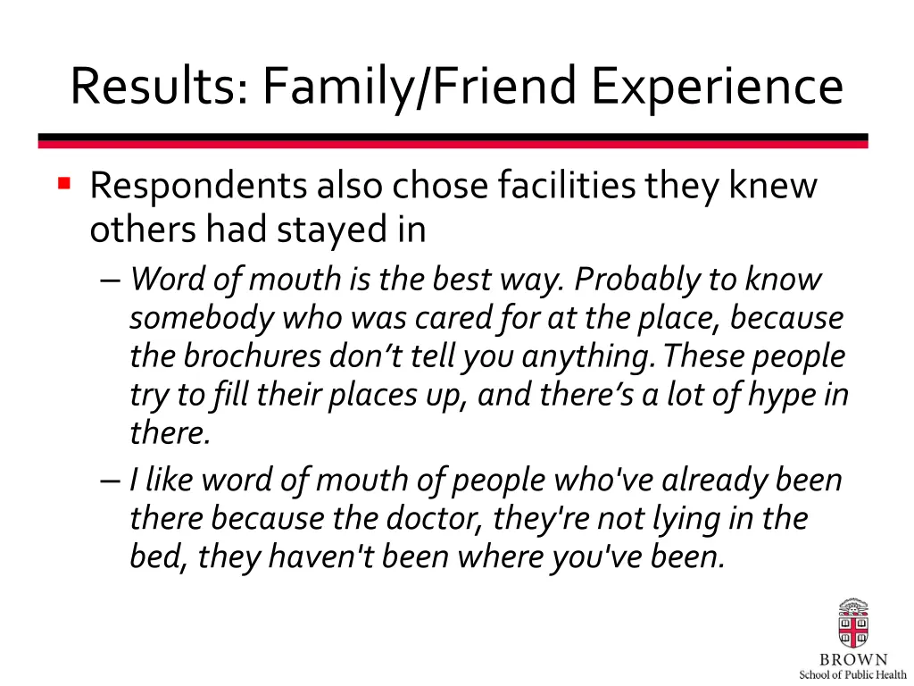 results family friend experience