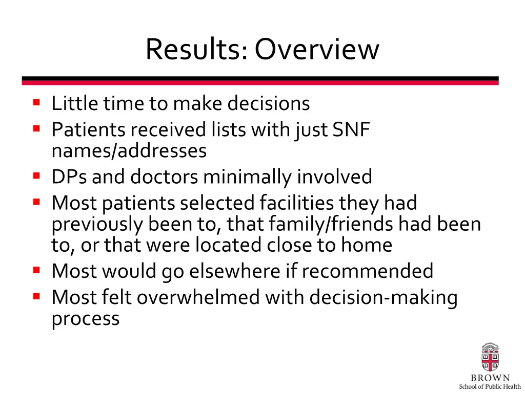 results overview