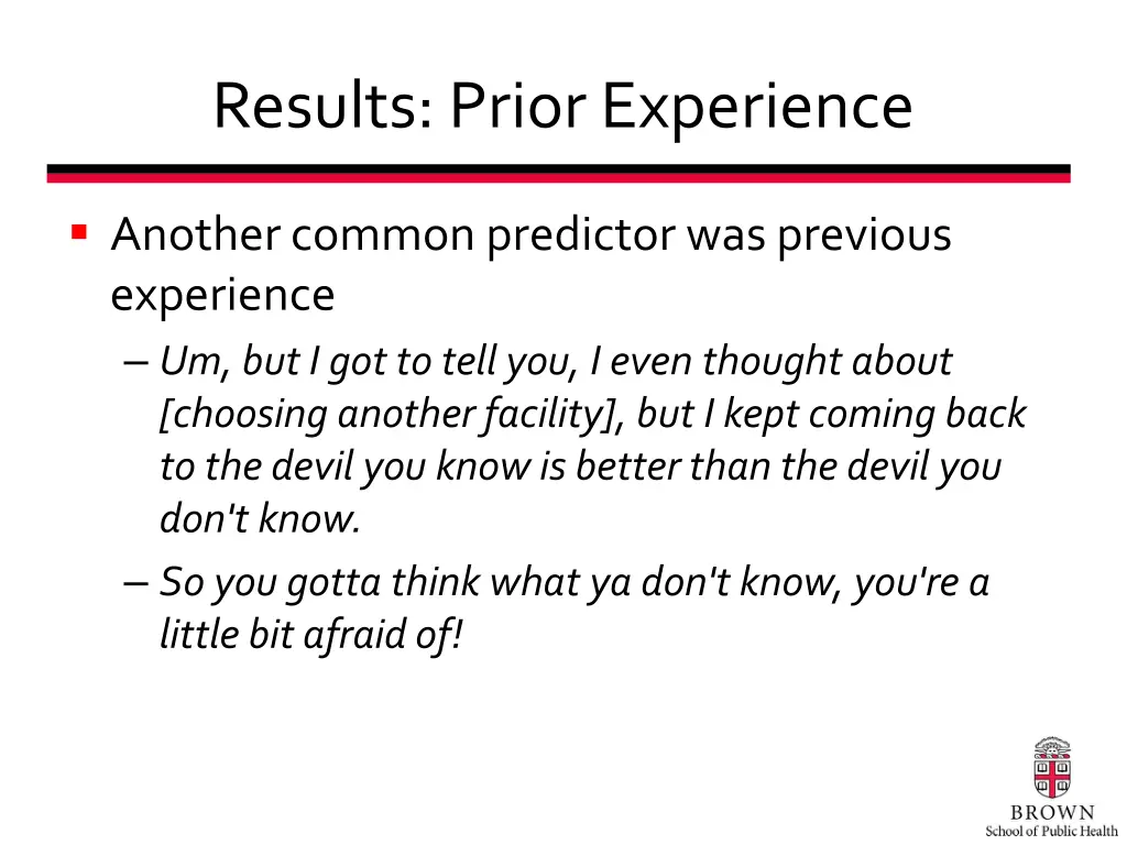 results prior experience