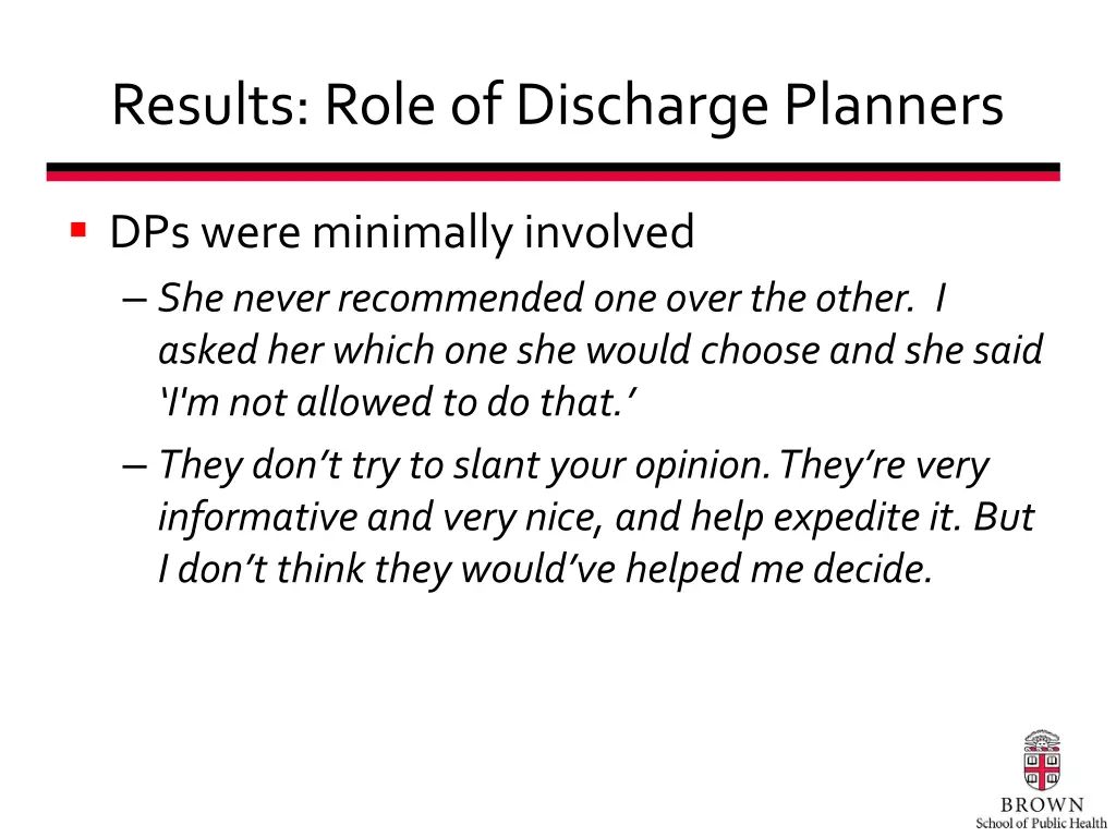 results role of discharge planners