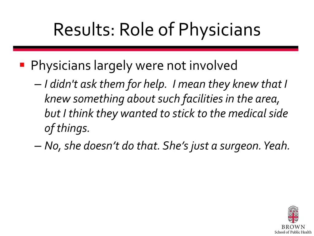 results role of physicians