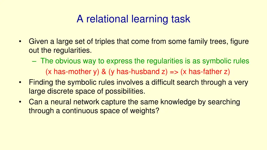 a relational learning task