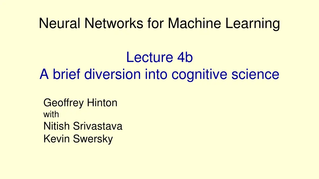 neural networks for machine learning 1