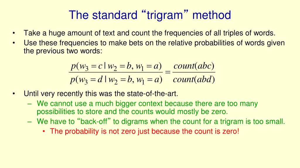 the standard trigram method