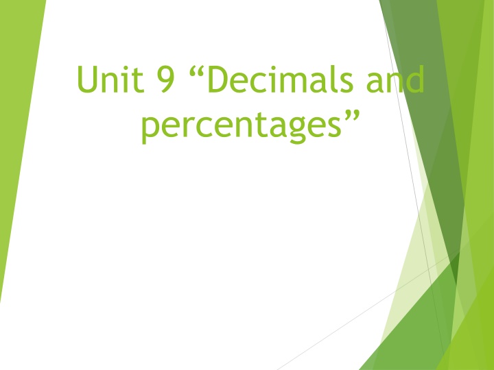 unit 9 decimals and percentages