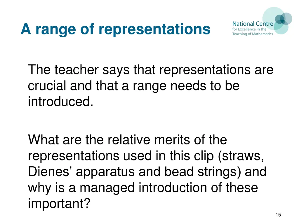 a range of representations