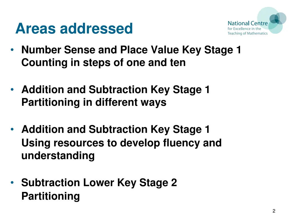 areas addressed