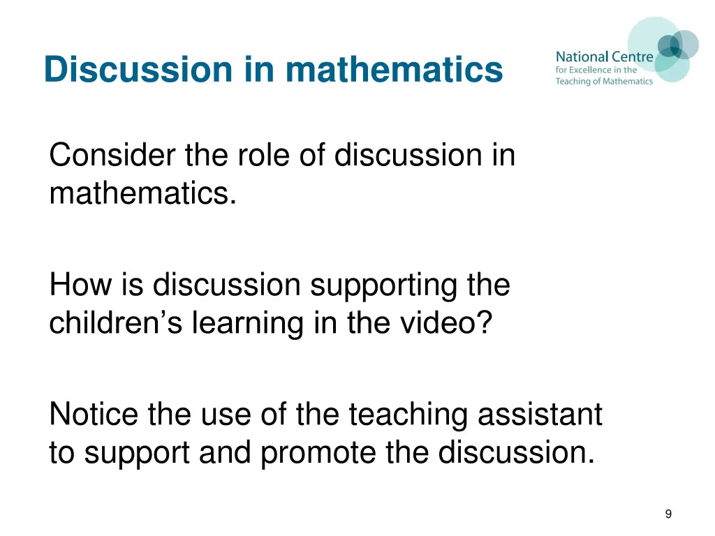 discussion in mathematics