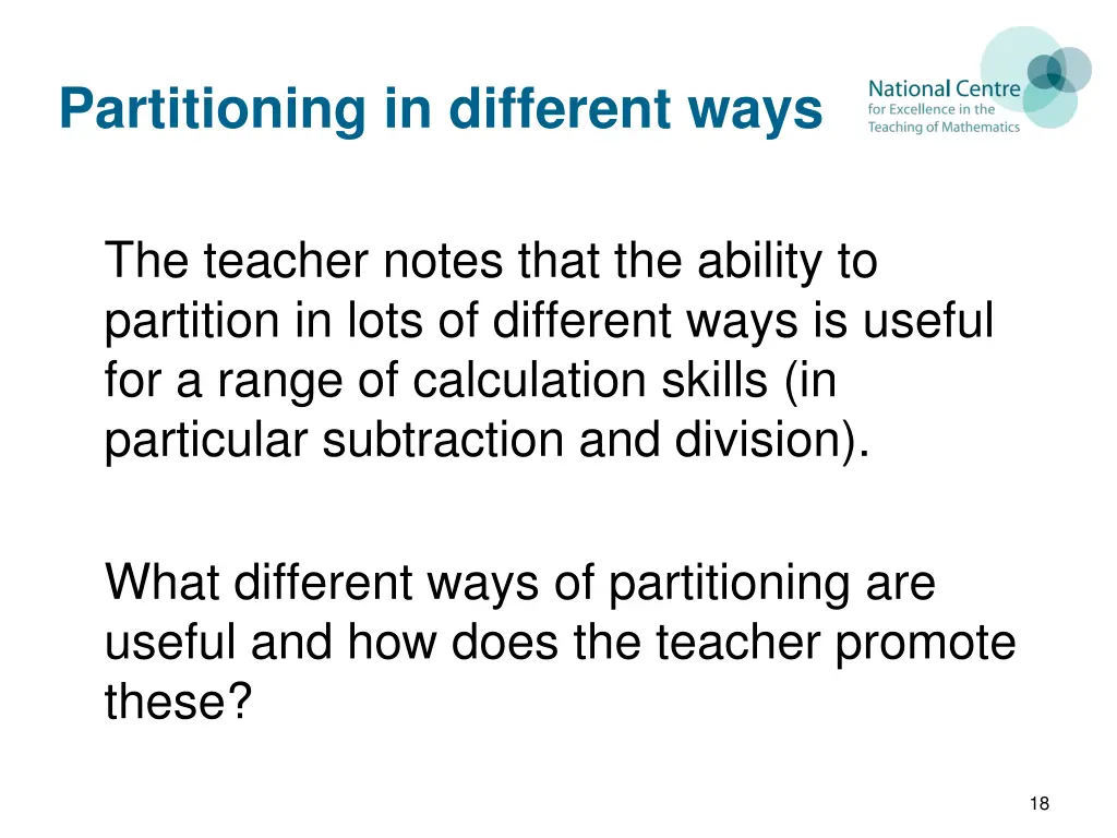 partitioning in different ways 1