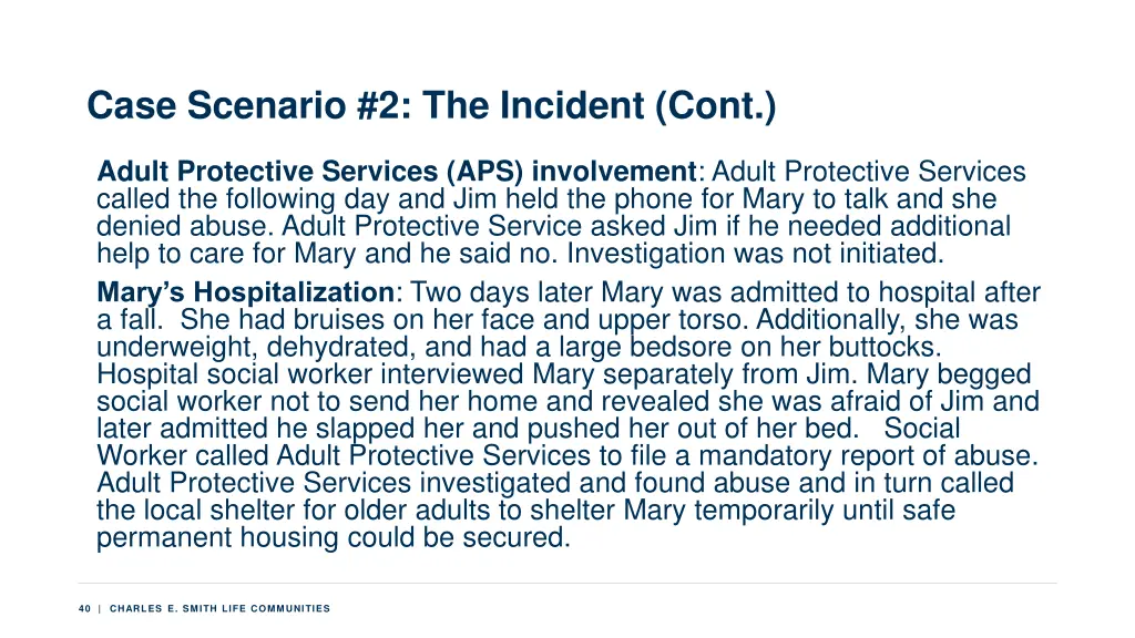 case scenario 2 the incident cont