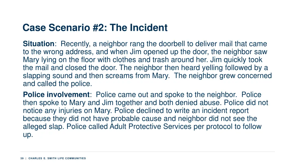 case scenario 2 the incident